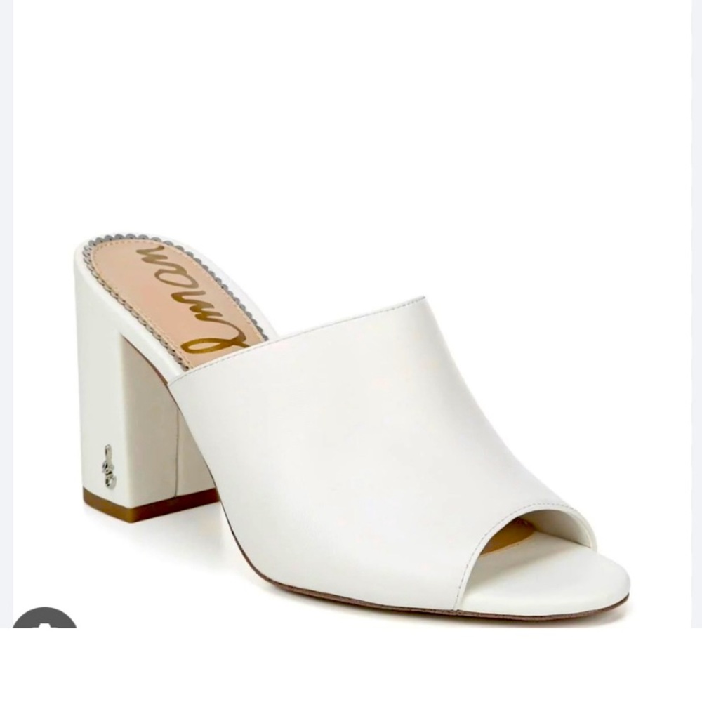 Sam Edelman Orlie open toe mule (soft leather) white size 7. GUC.